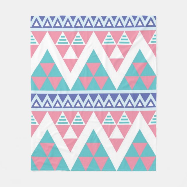 Stam- aztec färgrikt mönster fleecefilt (Framsidan)