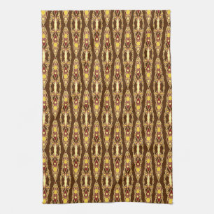 Stam- Batik - choklad - brunt och beige Kökshandduk