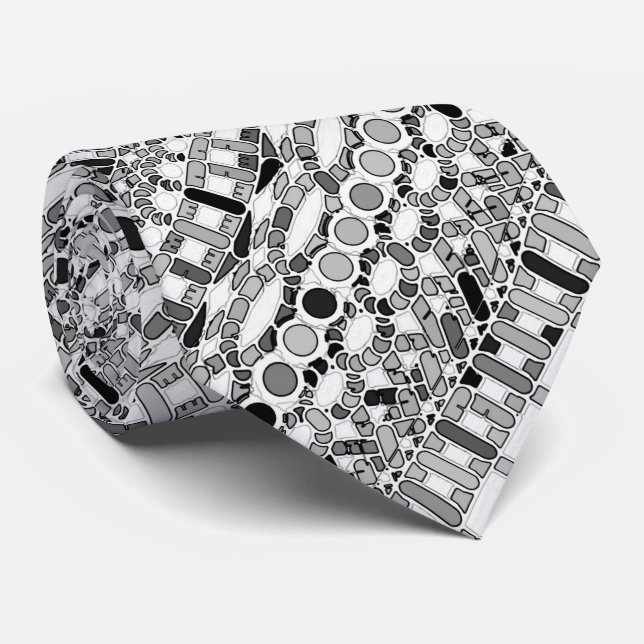 Stam- Batik - skuggar av grå färg/grått Slips (Rullad)