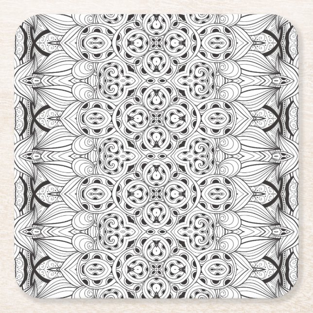 Stam- design underlägg papper kvadrat (Framsidan)