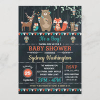 Stam- djur för skogsmarkbaby showerBoho skog