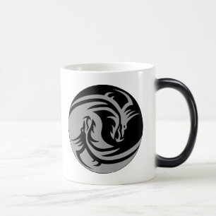 Stam- drakar Yin Yang (anpassadet) Magisk Mugg