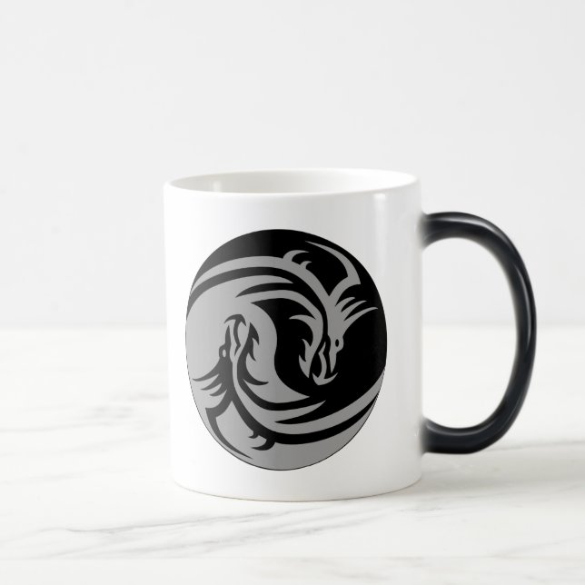 Stam- drakar Yin Yang (anpassadet) Magisk Mugg (Höger)