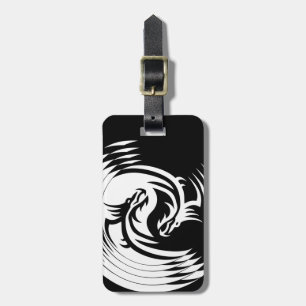 Stam- drake Yin Yang (den staplade svarten & vit) Bagagebricka