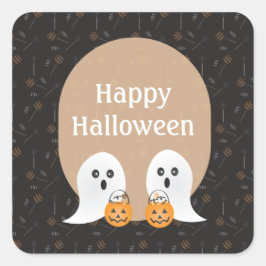Stam eller behandling av happy halloween Spöken Fyrkantigt Klistermärke