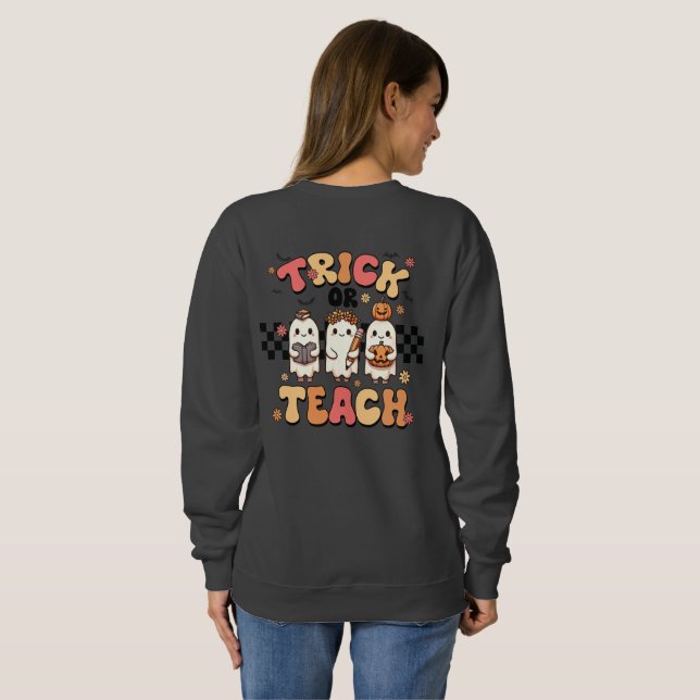 Stam- eller lärarinna Halloween Sweatshirt T Shirt (Hel baksida)