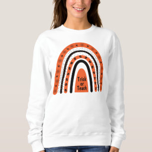 Stam- eller persikofärgad orange, svart Halloween T Shirt
