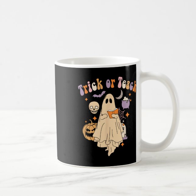 Stam- eller spjutmålslärare Halloween Retro Flor Kaffemugg (Höger)