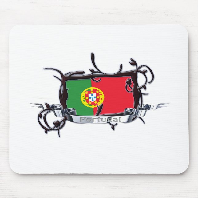 Stam- flagga Portugal Mousepad Musmatta (Framsidan)