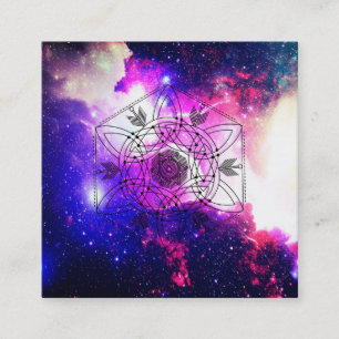 Stam- galax *~*CelticBoho för Aztec Nebula Fyrkantigt Visitkort