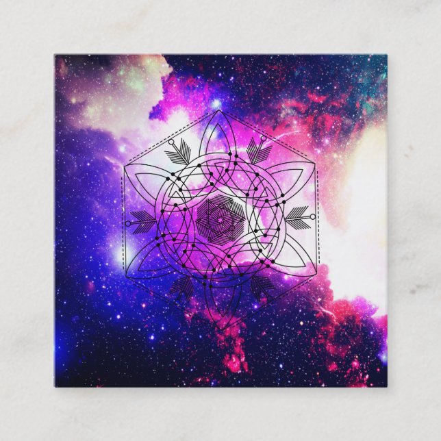 Stam- galax *~*CelticBoho för Aztec Nebula Fyrkantigt Visitkort (Framsida)