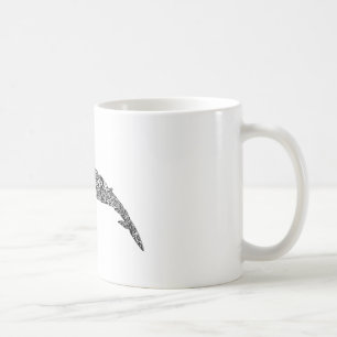 Stam- grafisk illustration för Minke val Kaffemugg