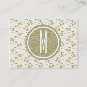 Stam- guld- glitterMonogram för pilar Visitkort
