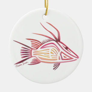 Stam- Hogfish Julgransprydnad Keramik