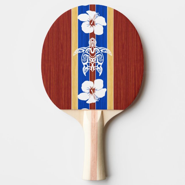 Stam- Honu fejkar den Wood surfingbrädan Pingisracket (Framsidan)