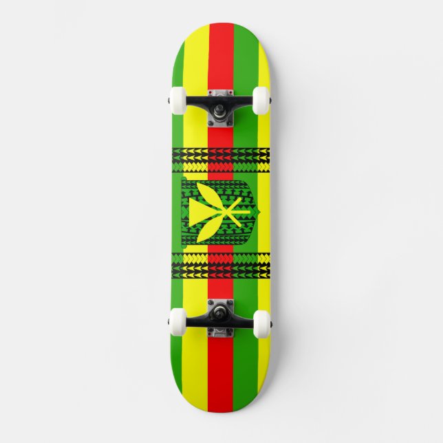 Stam- Kanaka Maoli flagga Skateboard Bräda 20,5 Cm (Framsida)