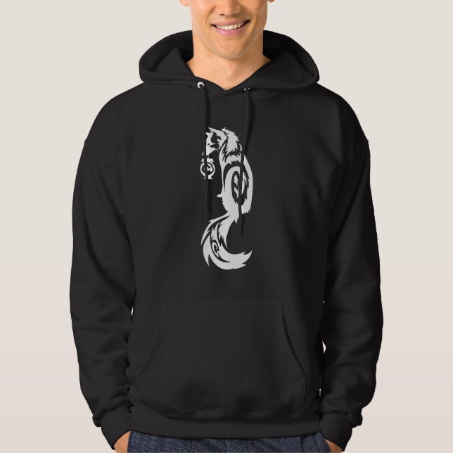 Stam- Kitsune räv med andelyktan Hoodie (Framsida)
