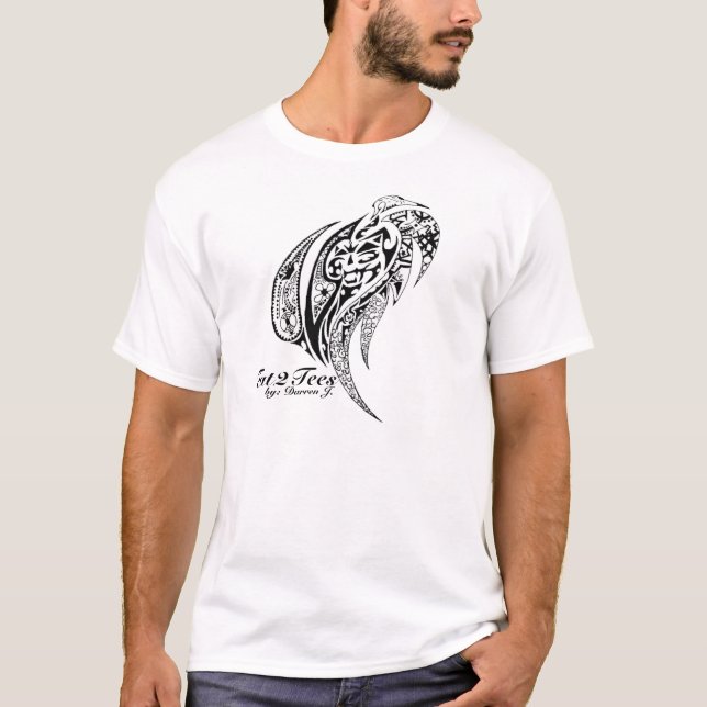 Stam- lejon design vid Tat2Tees T-shirt (Framsida)
