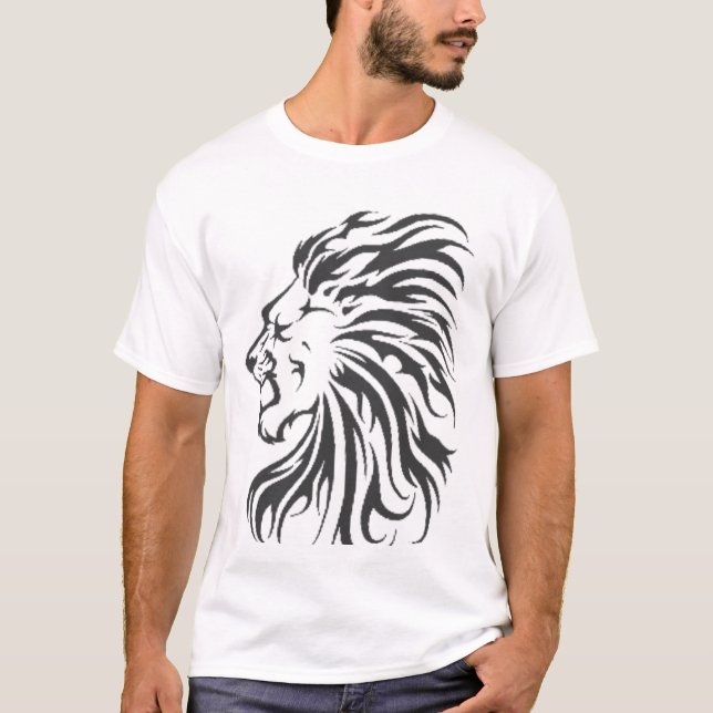 stam- lejon-huvud t-skjorta tee (Framsida)