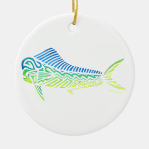 Stam- Mahi Mahi Julgransprydnad Keramik