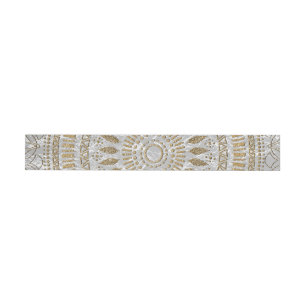 Stam- mandaladesign för elegant hand plockade etikettband