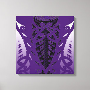 Stam- Maori tatueringdesignmodern konst Canvastryck