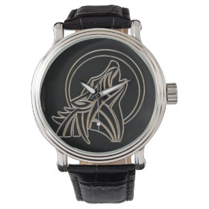 Stam- metallisk tjutavargEmblem Armbandsur