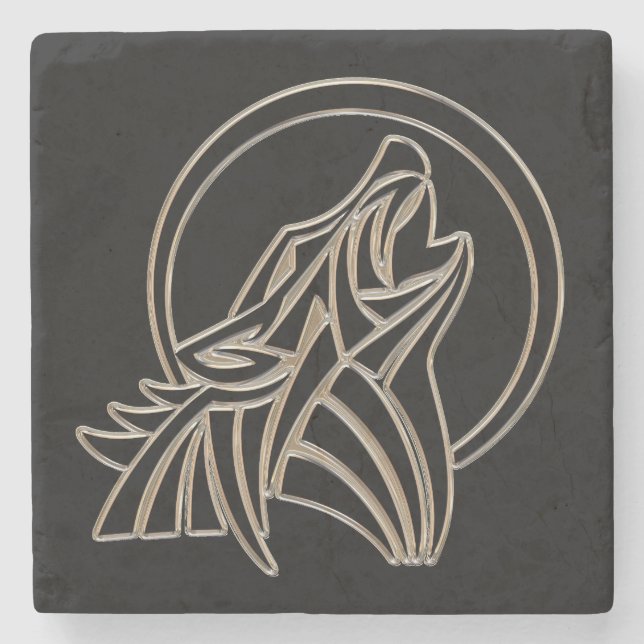 Stam- metallisk tjutavargEmblem Stenunderlägg (Framsidan)