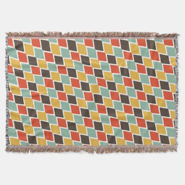 Stam- modemönster för modern ikat mysfilt (Framsidan)