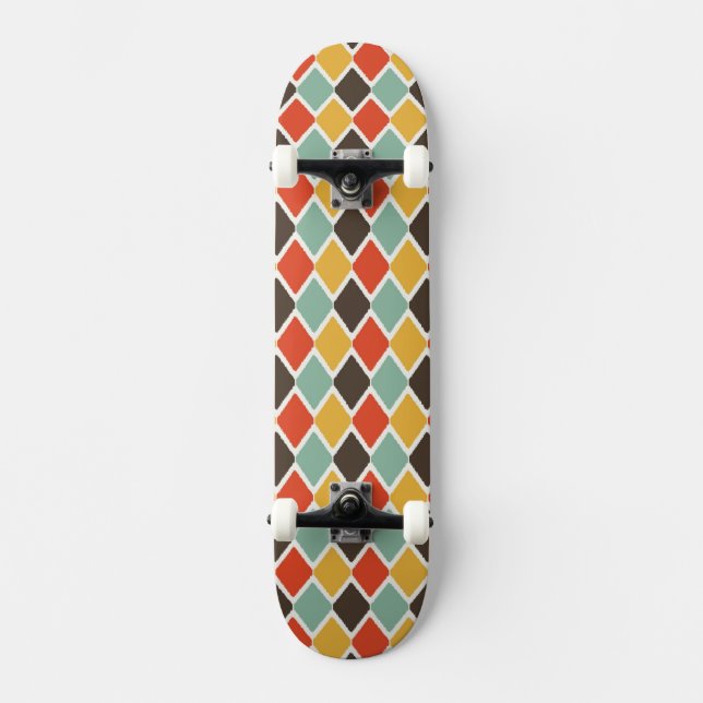 Stam- modemönster för modern ikat old school skateboard bräda 21,6 cm (Framsida)