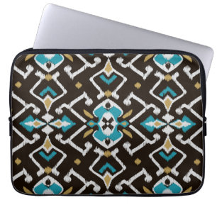 Stam- mönster för chic geometrisk svart krickaik laptop sleeve