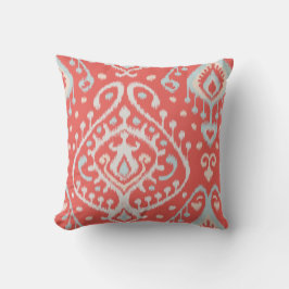 Stam- mönster för chic modern ikat för kricka röd kudde