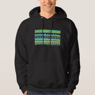 Stam- mönster för för neongrönt och blått hoodie