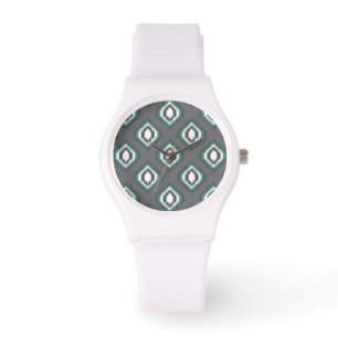 Stam- mönster för geometrisk retro ikat armbandsur