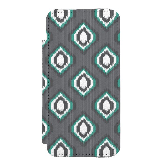 Stam- mönster för geometrisk retro ikat incipio iPhone wallet skal (Folio Framsidan)
