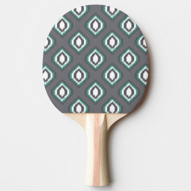 Stam- mönster för geometrisk retro ikat pingisracket (Framsidan)