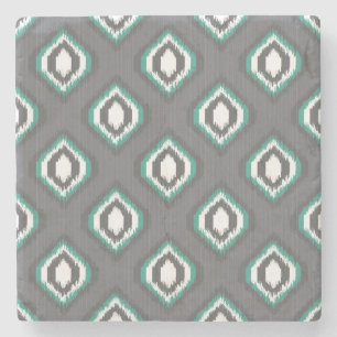 Stam- mönster för geometrisk retro ikat stenunderlägg