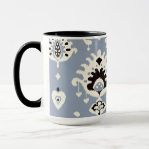Stam- mönster för gullig ikat för grå färg beige mugg
