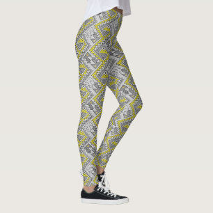 Stam- peruansk geometrisk gult för Peru Leggings