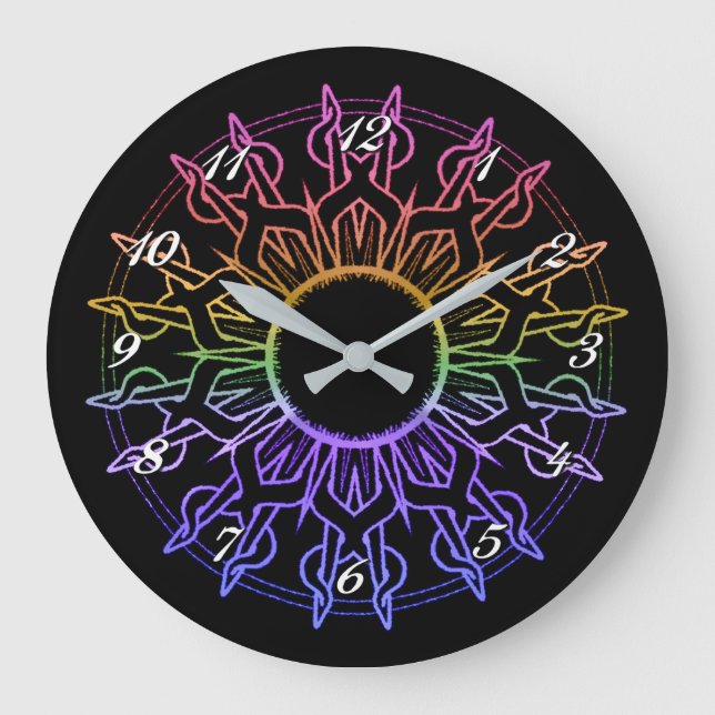 Stam Rainbow Sol Wall Clock Stor Klocka (Framsida)