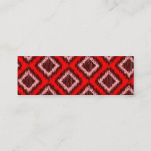Stam- rött Ikat modernt chic mönster Mini Visitkort
