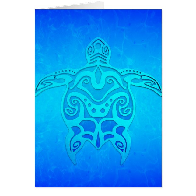 Stam- sköldpadda för blått hälsningskort (Framsidan)
