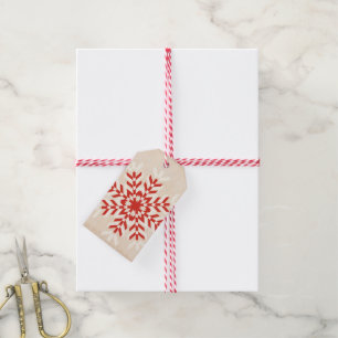 Stam- Snowflake för jul Presentetikett