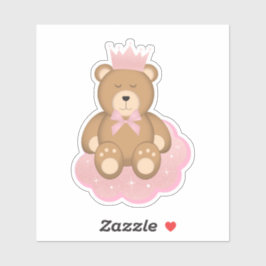 Stam Sömnig Björn vid Rosa Krona i ett moln Klistermärken