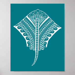 Stam- Stingray för vit Poster
