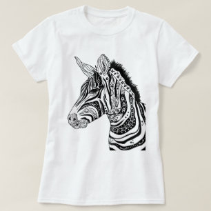 Stam- svartvitt för sebra t shirt