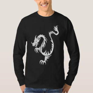 Stam- T-tröja för drakelångärmadsvart T Shirt