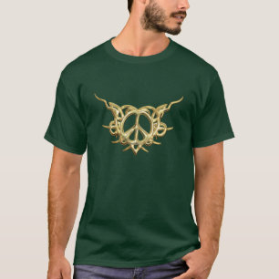 Stam- T-tröja för hjärtafredguld Tee Shirt