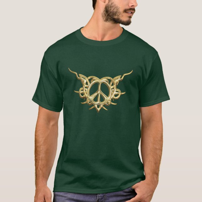Stam- T-tröja för hjärtafredguld Tee Shirt (Framsida)