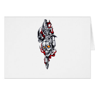 Stam- tatuering med skallen hälsningskort